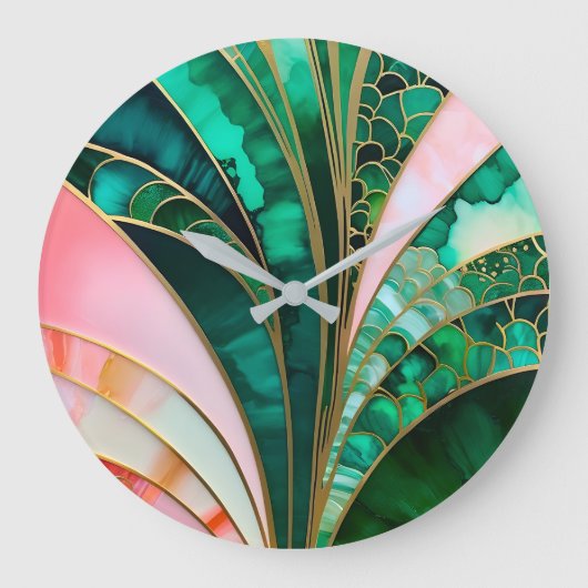 Horloge murale Art Déco colorée (Recto)
