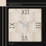 Horloge murale Art Déco Gold Pastel Brown foncé Ca<br><div class="desc">Elégant Art Déco Gold soutenu dans les chiffres romains Brown foncés et les nombres et le Trim. Idéal pour les salles d'entrée,  les restaurants,  les salons et plus encore. Disponible en différentes couleurs.</div>