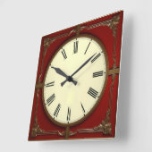 Horloge murale Art déco rouge (Angle)