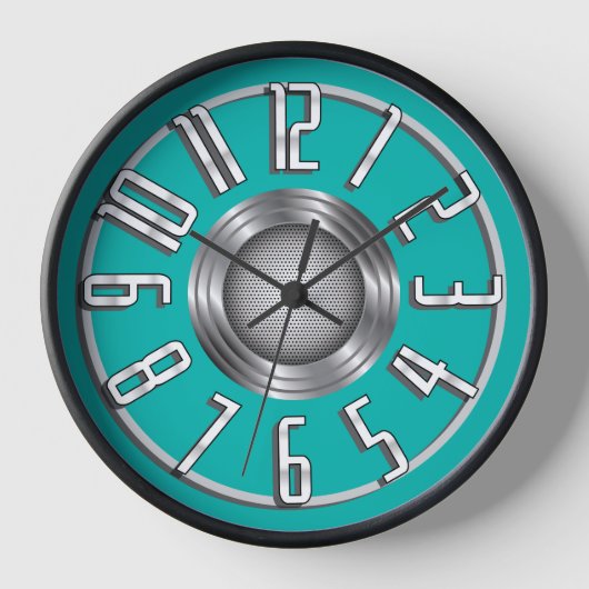Horloge murale Art déco simplifiée - Aqua (Recto)