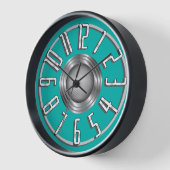 Horloge murale Art déco simplifiée - Aqua (Angle)