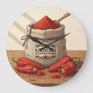 Horloge murale art hongrois Kalocsai Paprika épice