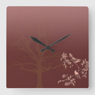 Horloge murale asiatique de carré de beauté