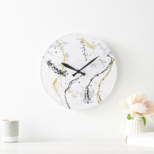 Horloge murale aspect marbre