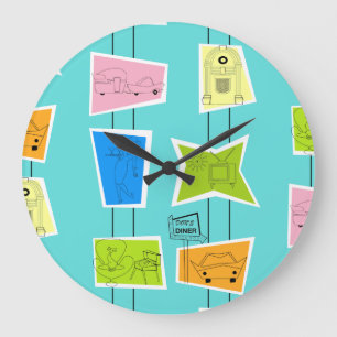 Horloge murale atomique kitsch rétro acrylique