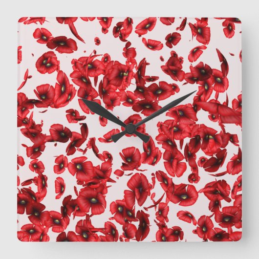 Horloge murale au coquelicot rouge (Recto)