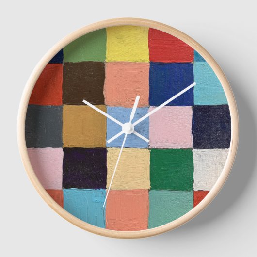 Horloge murale au design carrés funky (Recto)