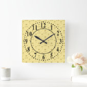 Horloge murale au look de fromage jaune clair (Maison)