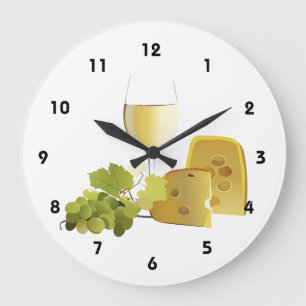 Horloge murale au vin et au fromage