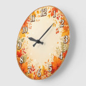 Horloge murale aux feuilles d'érable d'automne (Angle)