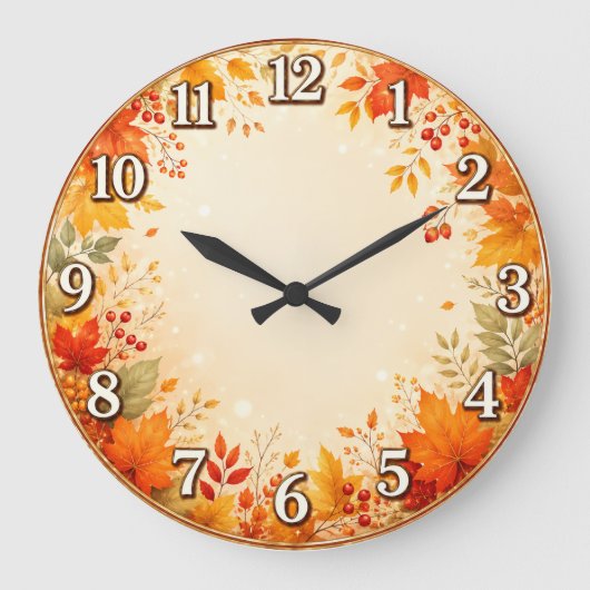 Horloge murale aux feuilles d'érable d'automne (Recto)
