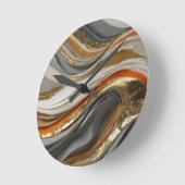 Horloge murale aux tons orange vif et gris (Angle)