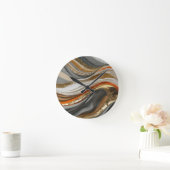 Horloge murale aux tons orange vif et gris (Maison)