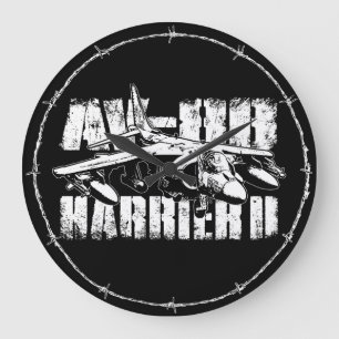 Horloge murale AV-8B Harrier II ronde (grande)
