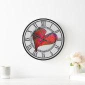 Horloge murale avec Anthurium rouge (Maison)