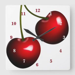 Horloge murale avec cerises