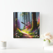 Horloge murale avec conception Forêt et Fleurs A1 (Maison)