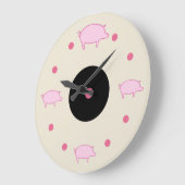 Horloge murale avec des cochons de ferme mignons (Angle)