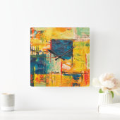 Horloge murale avec design abstrait coloré (Maison)