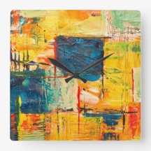 Horloge murale avec design abstrait coloré