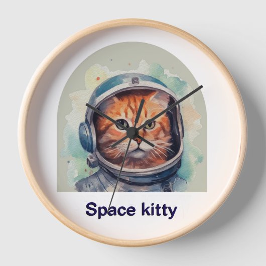 Horloge murale avec design Space kitty (Recto)