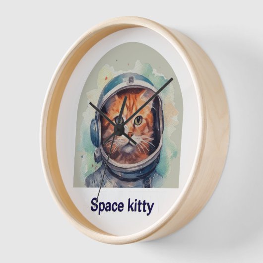 Horloge murale avec design Space kitty (Angle)
