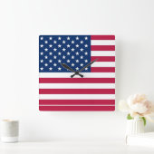 Horloge murale avec Drapeau américain (Maison)