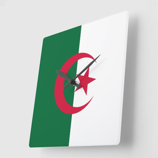 Horloge murale avec drapeau d'Algérie (Angle)