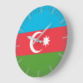 Horloge murale avec drapeau d'Azerbaïdjan (Angle)