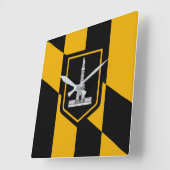 Horloge murale avec Drapeau de Baltimore City, USA (Angle)