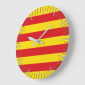 Horloge murale avec drapeau de Catalogne (Angle)