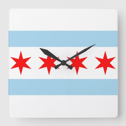 Horloge murale avec drapeau de Chicago, Illinois, (Recto)