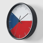Horloge murale avec drapeau de Czechia (Angle)