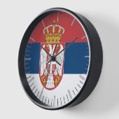 Horloge murale avec drapeau de la Serbie (Angle)