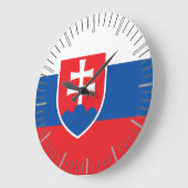 Horloge murale avec drapeau de la Slovaquie (Angle)