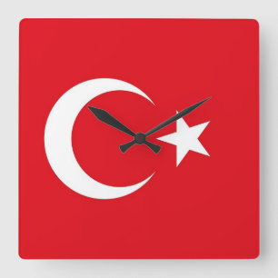 Horloge murale avec drapeau de la Turquie