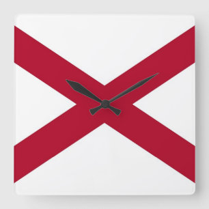Horloge murale avec Drapeau de l'Alabama, USA