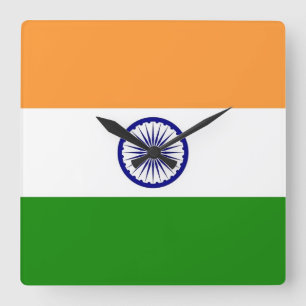 Horloge murale avec drapeau de l'Inde