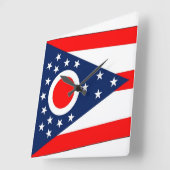 Horloge murale avec drapeau de l'Ohio, États-Unis (Angle)