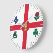 Horloge murale avec drapeau de Montréal, Canada (Angle)
