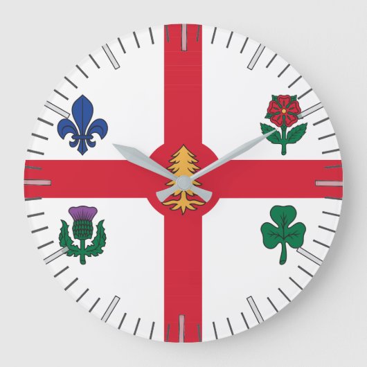 Horloge murale avec drapeau de Montréal, Canada (Recto)