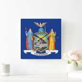 Horloge murale avec Drapeau de New York, USA (Maison)