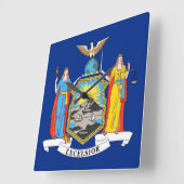 Horloge murale avec Drapeau de New York, USA (Angle)