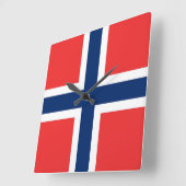 Horloge murale avec Drapeau de Norvège (Angle)
