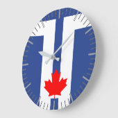 Horloge murale avec drapeau de Toronto, Canada (Angle)