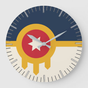 Horloge murale avec drapeau de Tulsa, Oklahoma