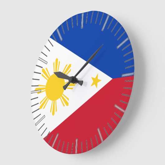 Horloge murale avec drapeau des Philippines (Angle)