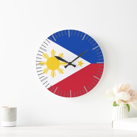 Horloge murale avec drapeau des Philippines (Maison)