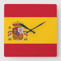 Horloge murale avec drapeau d'Espagne