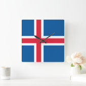 Horloge murale avec drapeau d'Islande (Maison)